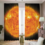 Flaming Sun Print Blackout Pencil Pleat Curtains