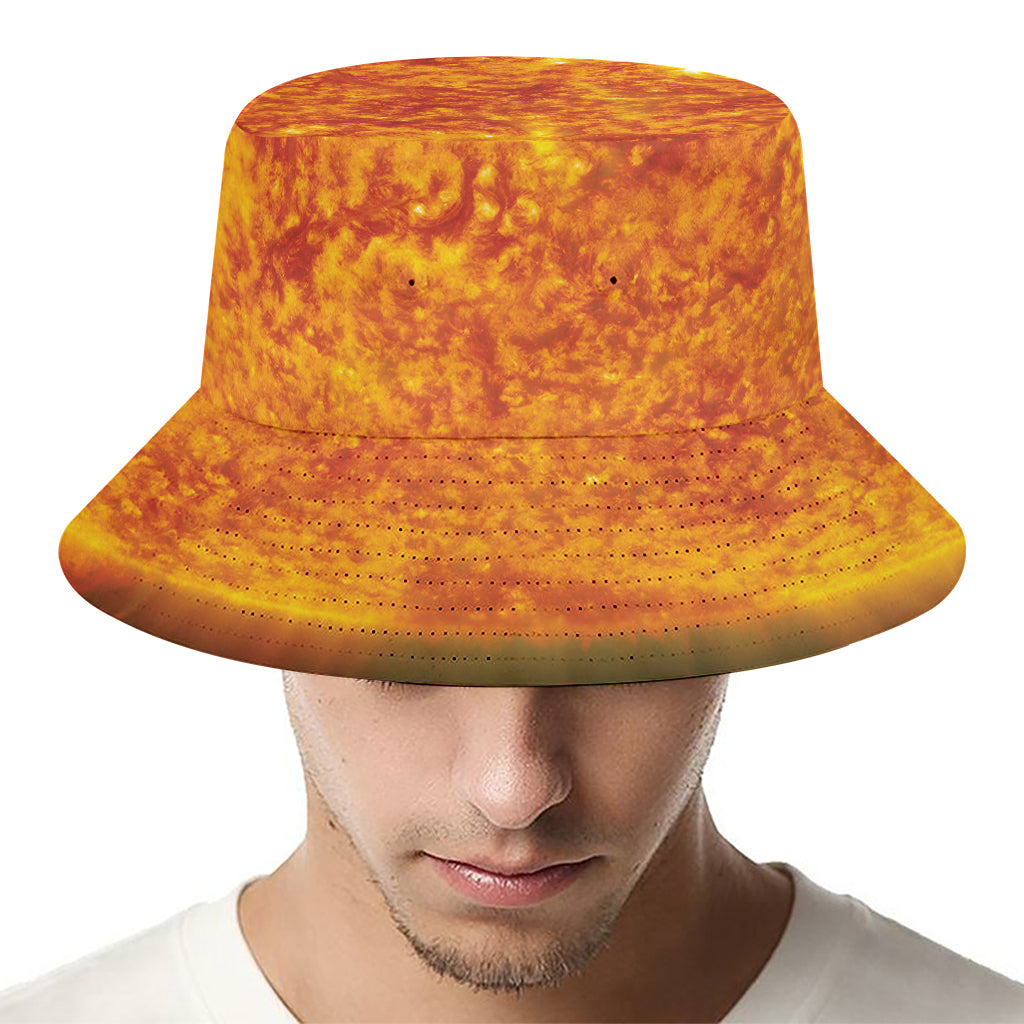 Flaming Sun Print Bucket Hat