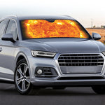 Flaming Sun Print Car Windshield Sun Shade