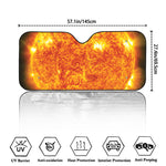 Flaming Sun Print Car Windshield Sun Shade