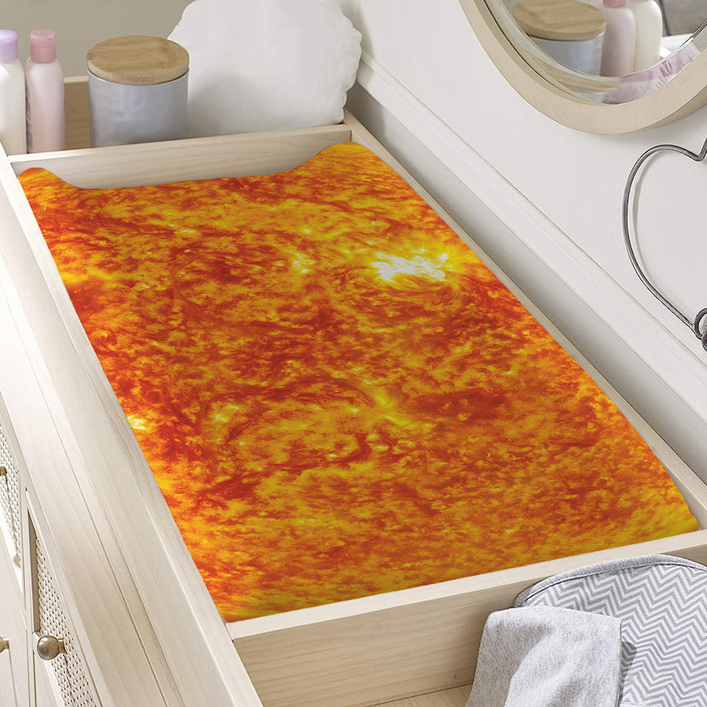 Flaming Sun Print Changing Pad Cover