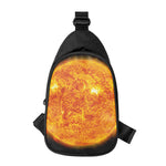 Flaming Sun Print Chest Bag