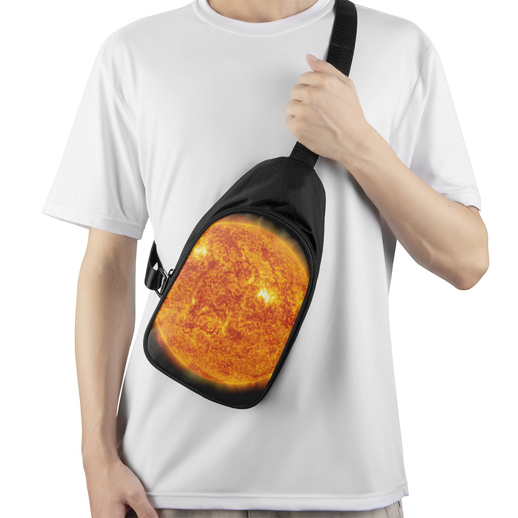 Flaming Sun Print Chest Bag