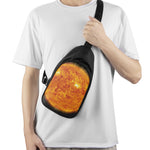 Flaming Sun Print Chest Bag