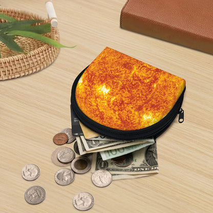 Flaming Sun Print Coin Purse