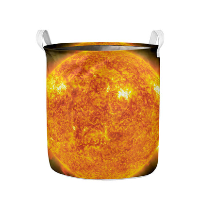 Flaming Sun Print Collapsible Laundry Basket