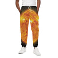 Flaming Sun Print Cotton Sweatpants