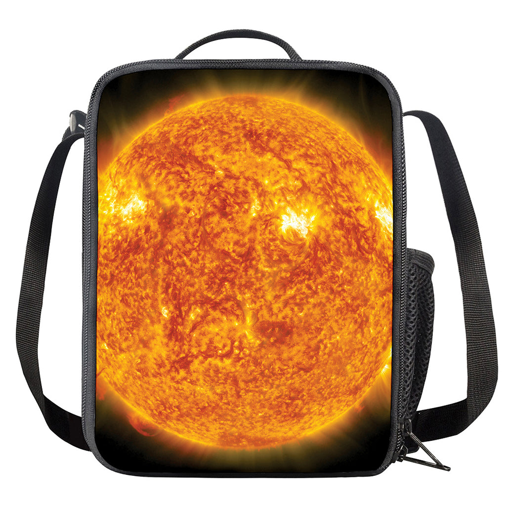 Flaming Sun Print Crossbody Lunch Bag