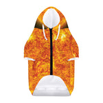 Flaming Sun Print Dog Zip Up Hoodie