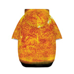 Flaming Sun Print Dog Zip Up Hoodie