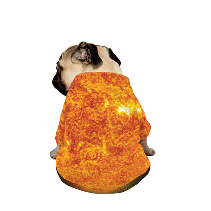Flaming Sun Print Dog Zip Up Jacket