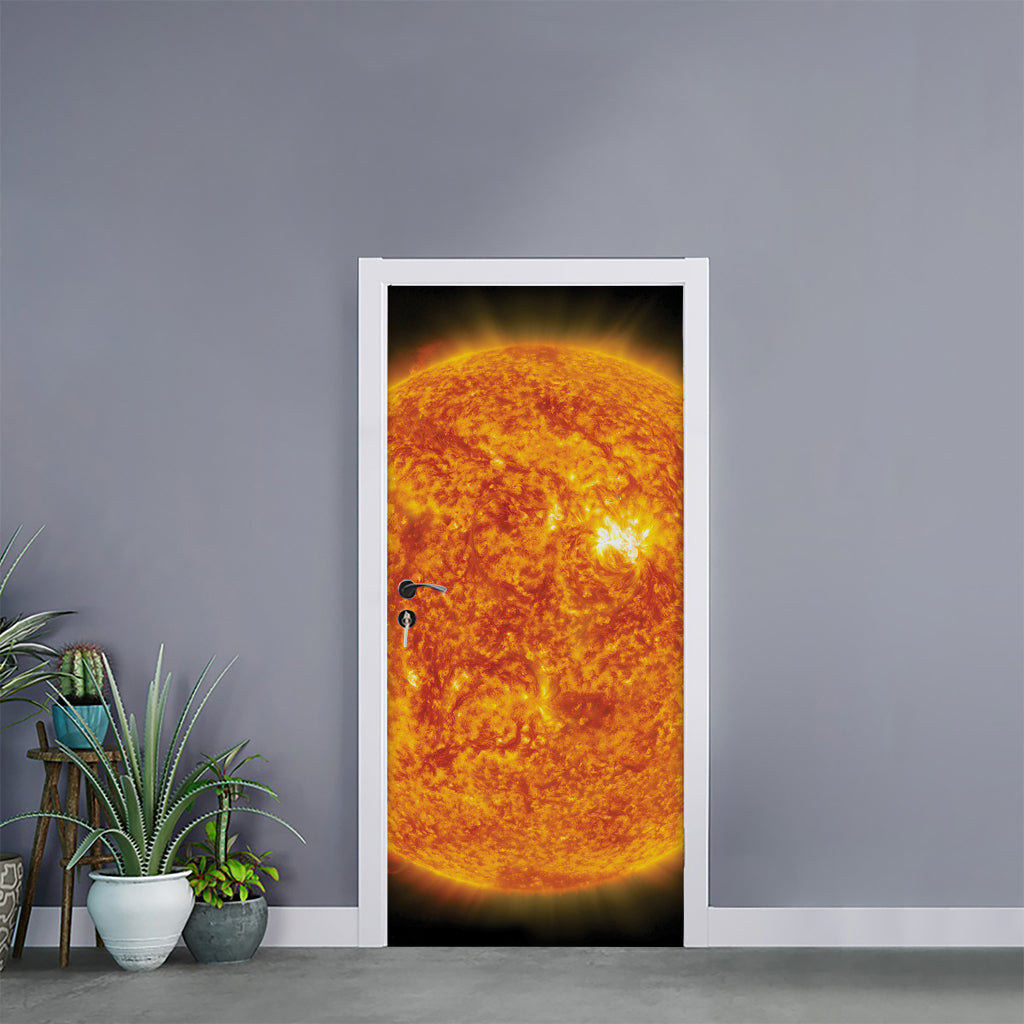 Flaming Sun Print Door Sticker
