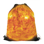 Flaming Sun Print Drawstring Bag