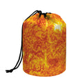 Flaming Sun Print Drawstring Makeup Bag