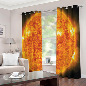 Flaming Sun Print Extra Wide Grommet Curtains