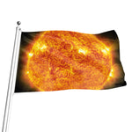 Flaming Sun Print Flag