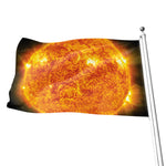 Flaming Sun Print Flag