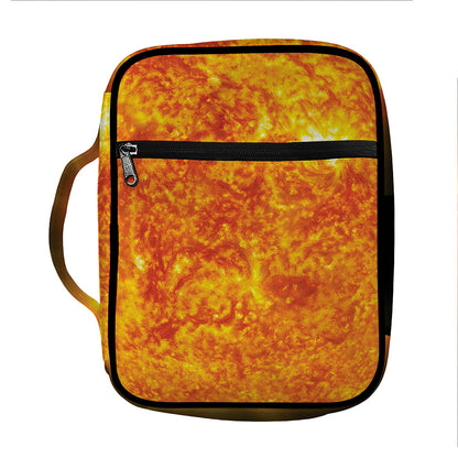 Flaming Sun Print Front Pocket Bible Bag
