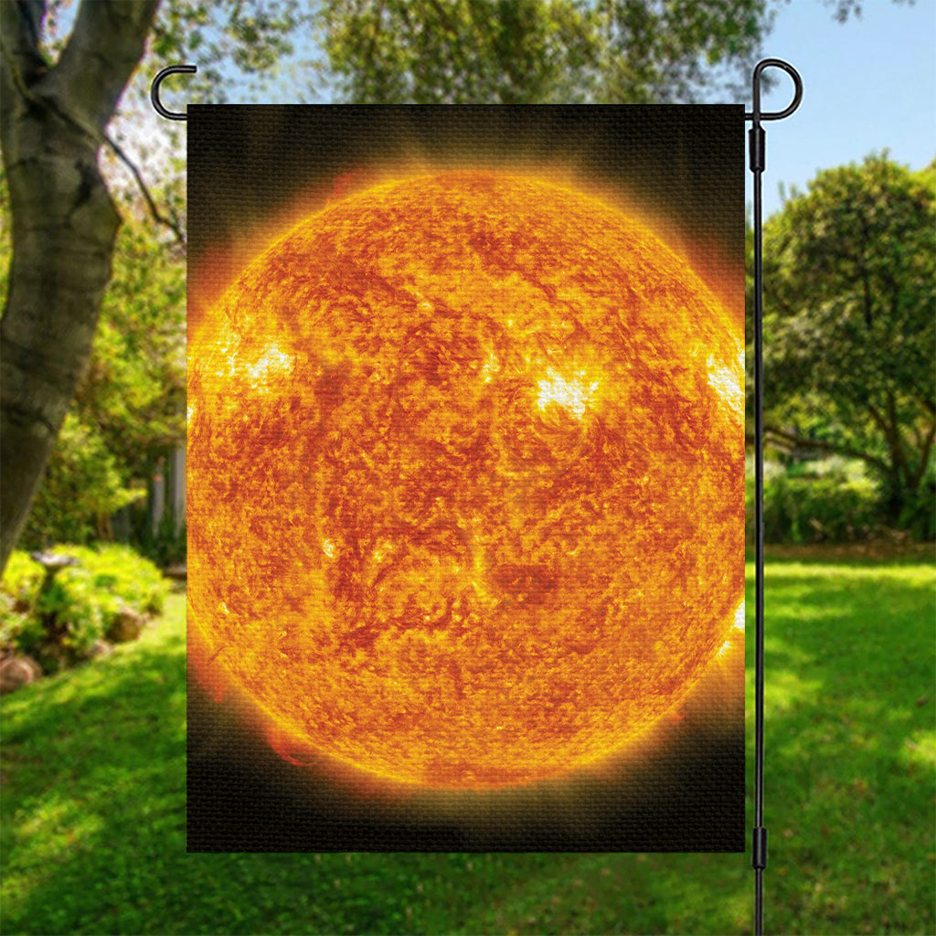 Flaming Sun Print Garden Flag