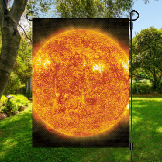 Flaming Sun Print Garden Flag