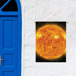 Flaming Sun Print Garden Flag
