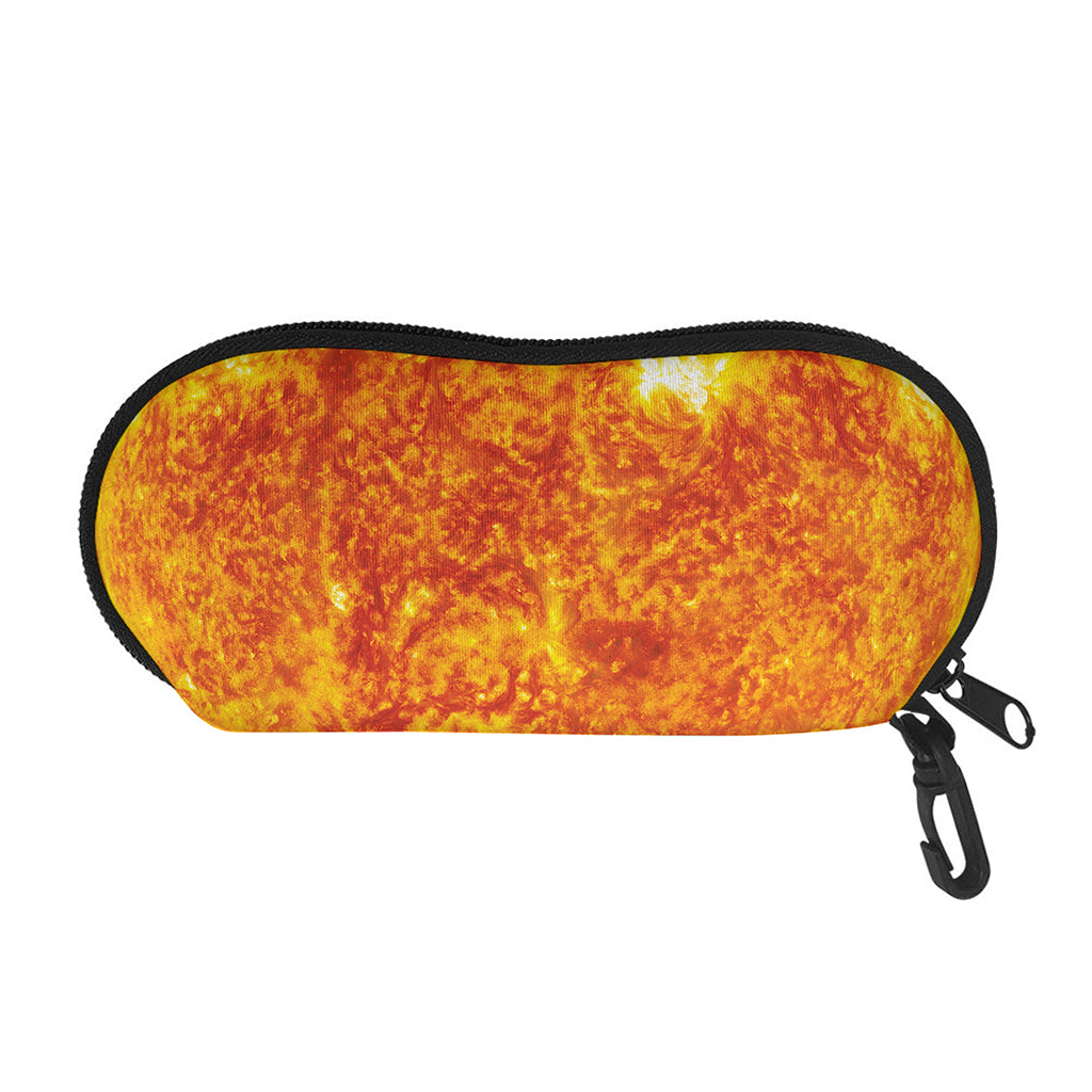 Flaming Sun Print Glasses Case