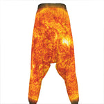 Flaming Sun Print Hammer Pants