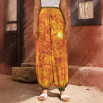 Flaming Sun Print Harem Pants
