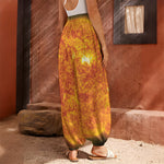 Flaming Sun Print Harem Pants