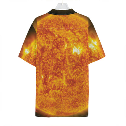 Flaming Sun Print Hawaiian Shirt