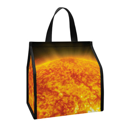 Flaming Sun Print Insulated Lunch Tote