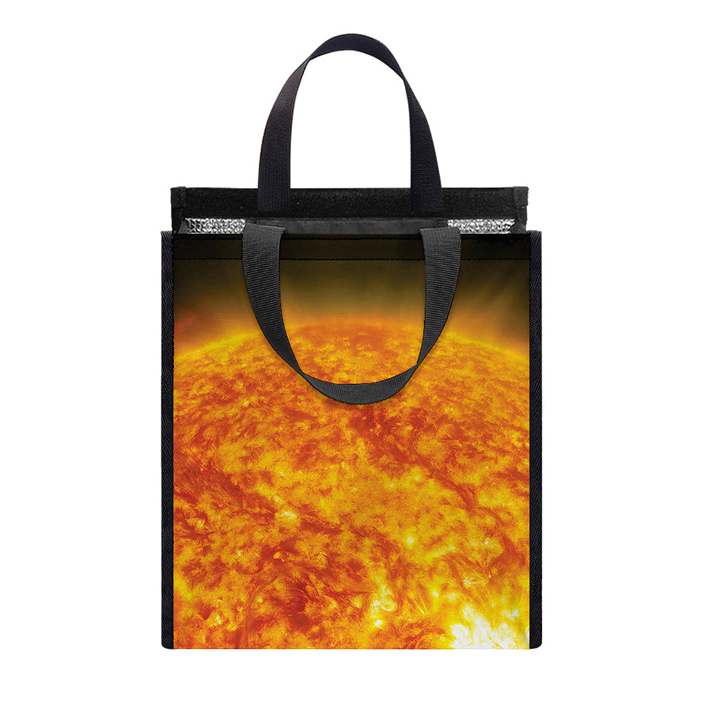 Flaming Sun Print Insulated Lunch Tote