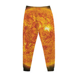 Flaming Sun Print Jogger Pants