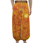 Flaming Sun Print Lantern Pants