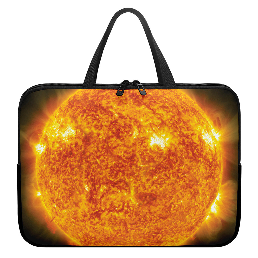 Flaming Sun Print Laptop Sleeve With Handle