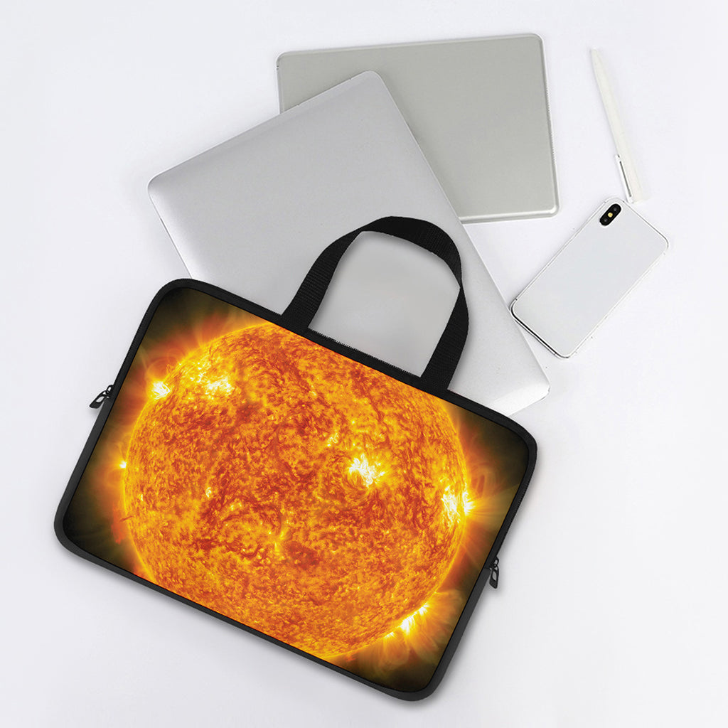 Flaming Sun Print Laptop Sleeve With Handle