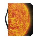 Flaming Sun Print Leather Bible Cover