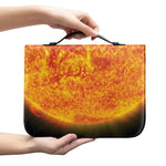 Flaming Sun Print Leather Bible Cover