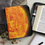 Flaming Sun Print Leather Bible Cover