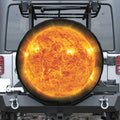 Flaming Sun Print Leather Spare Tire Cover