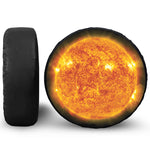 Flaming Sun Print Leather Spare Tire Cover