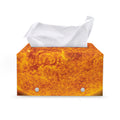 Flaming Sun Print Leather Tissue Box Cover