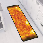 Flaming Sun Print Long Kitchen Mat