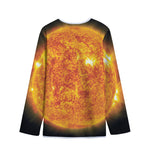 Flaming Sun Print Long Sleeve Short Coat