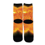 Flaming Sun Print Long Socks