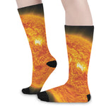 Flaming Sun Print Long Socks