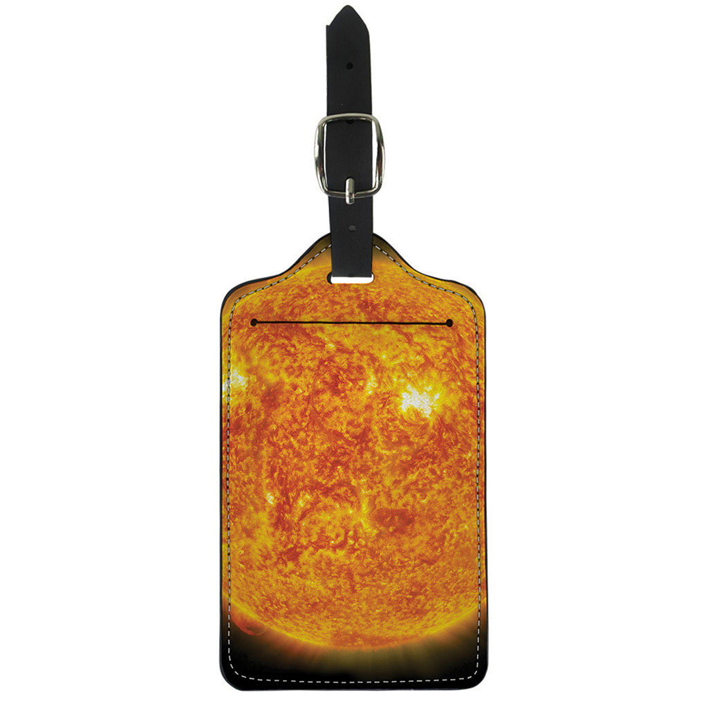 Flaming Sun Print Luggage Tag