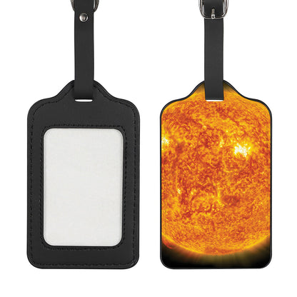 Flaming Sun Print Luggage Tag