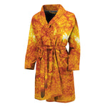 Flaming Sun Print Men's Bathrobe