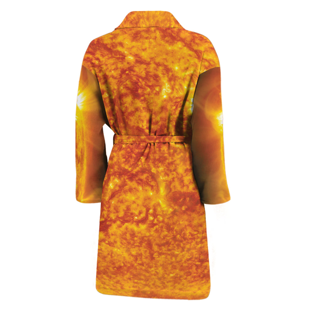 Flaming Sun Print Men's Bathrobe